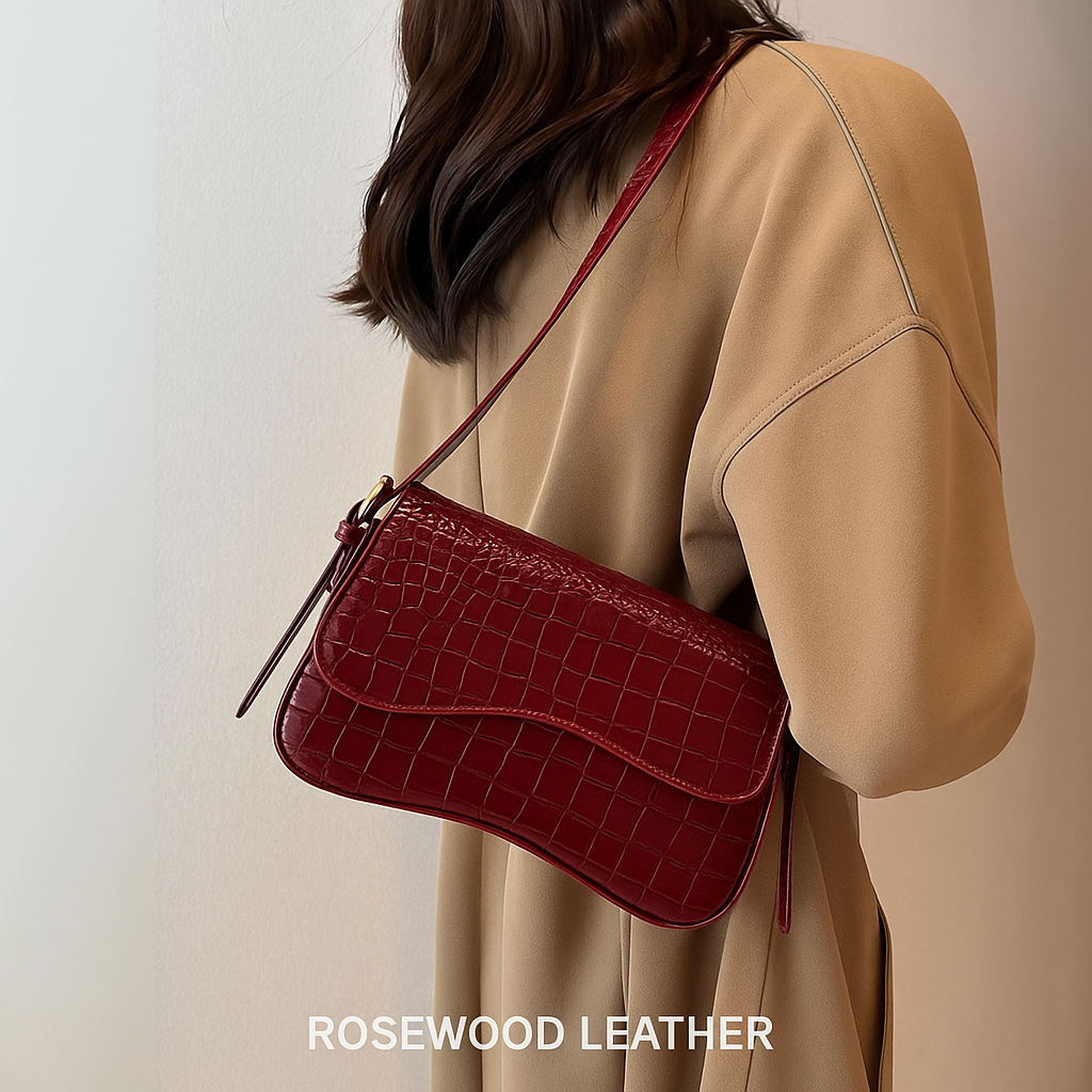 Maria Croc Shoulder Bag.