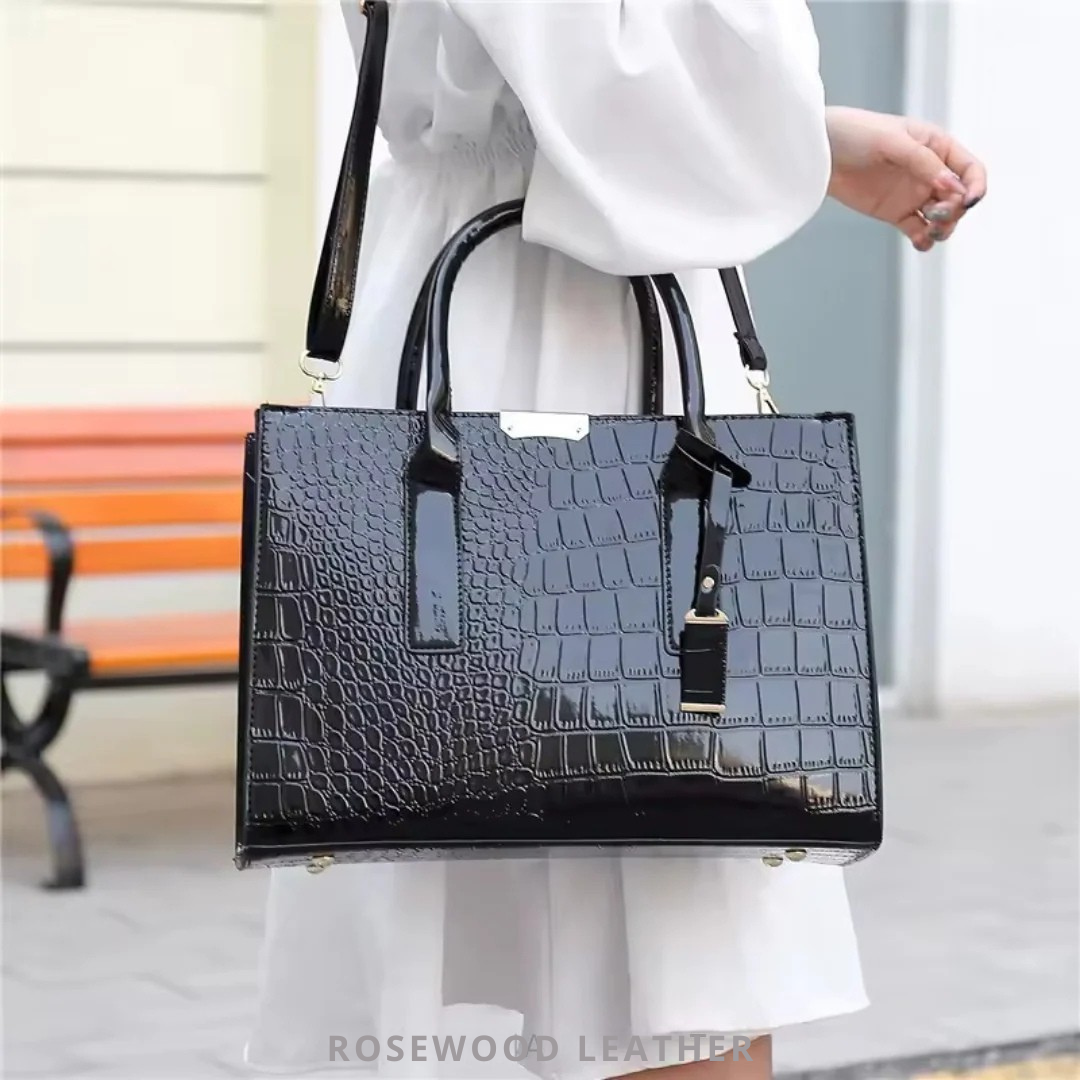Paris Croc Print Carryall.