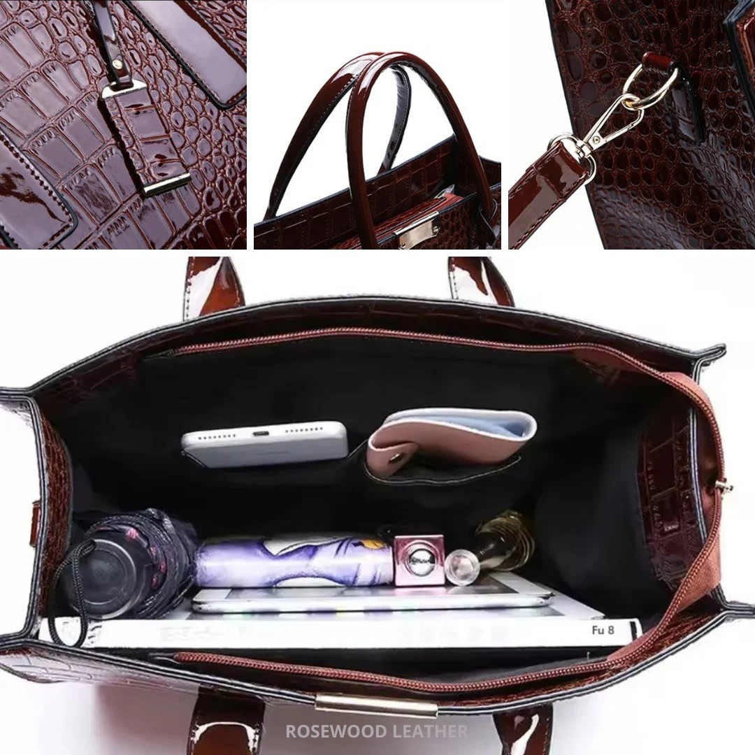 Paris Croc Print Carryall.