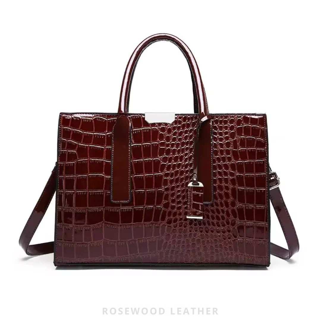 Paris Croc Print Carryall.