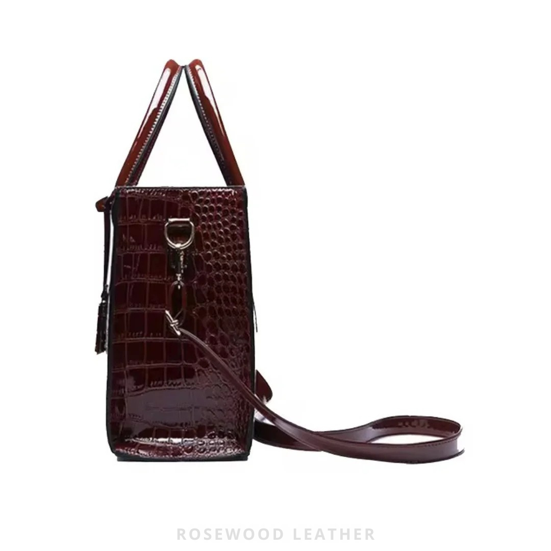 Paris Croc Print Carryall.