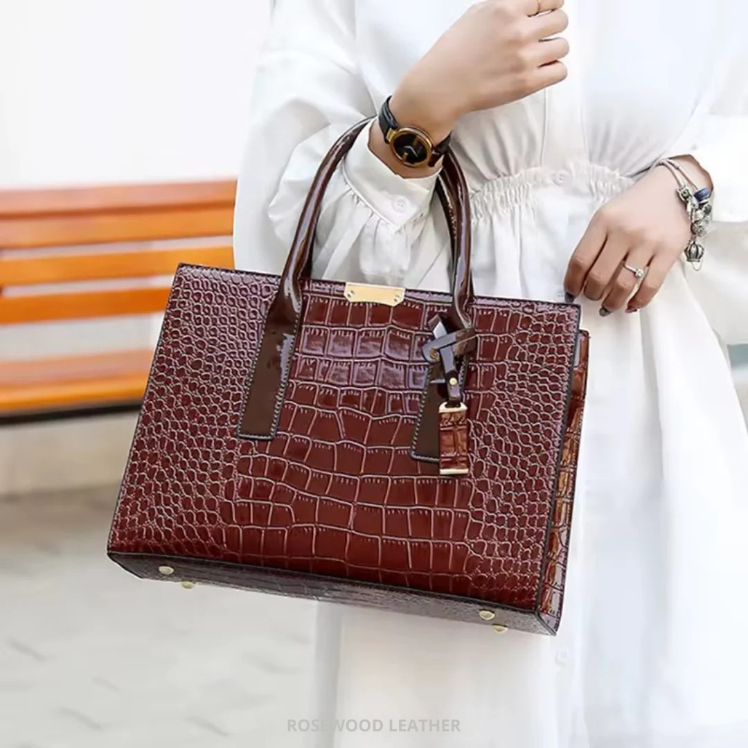 Paris Croc Print Carryall.